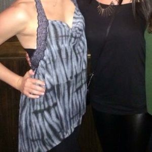 Free People open back blue tank top